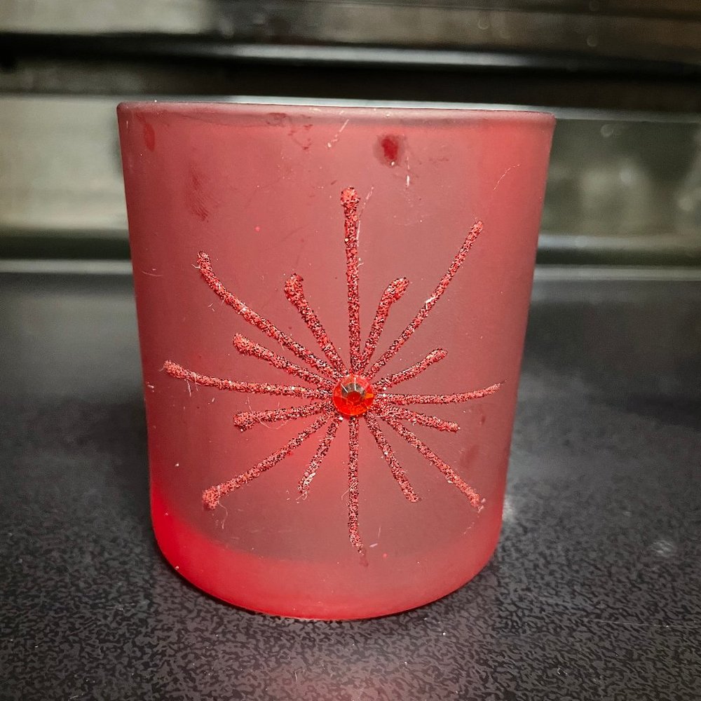 Red Starburst votive candle holder